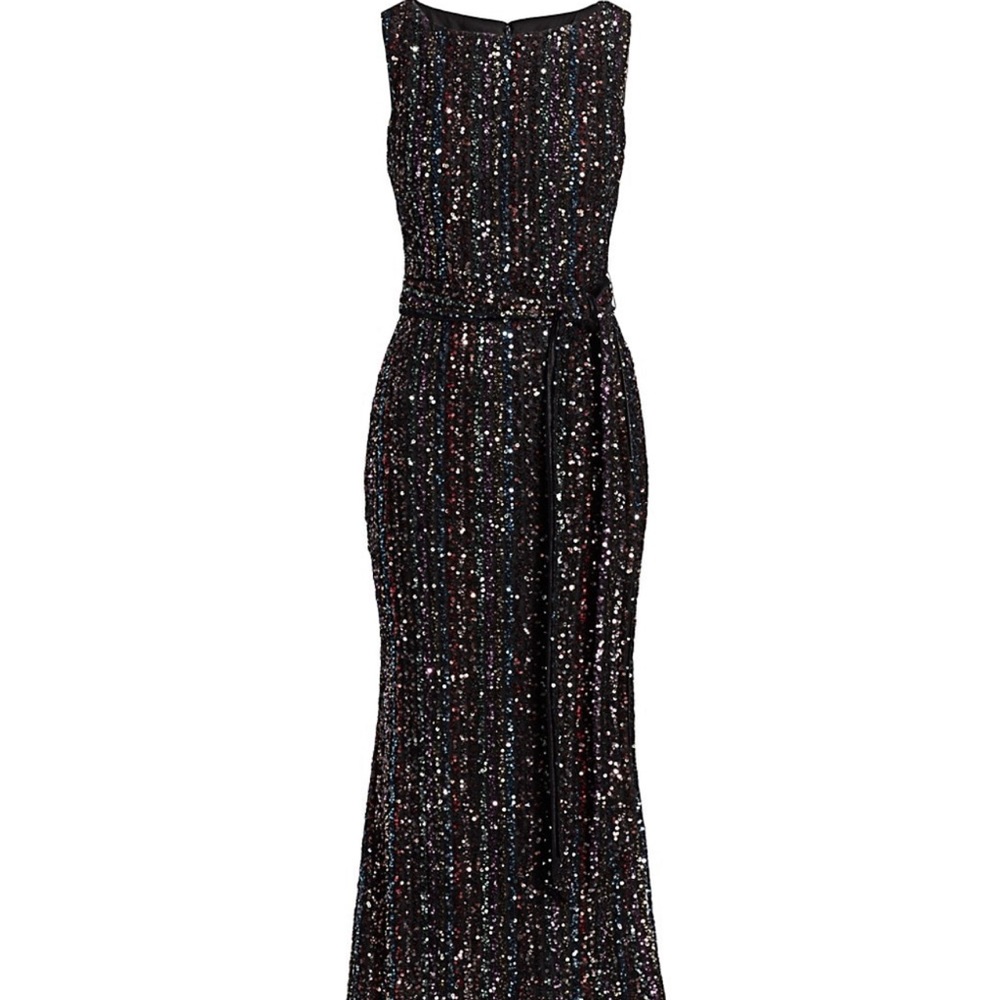 Badgley Mischka black sequin dress size 12